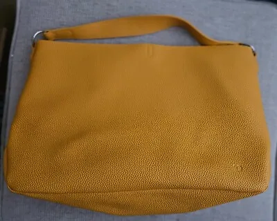 Womens Mustard Yellow Large Leather Hobo Shoulder Bag Excellent Condition  • £15