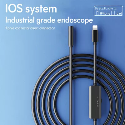 2024 Endoscope Borescope HD Inspection Tube Camera For IPhone IPad Waterproof • £25.64