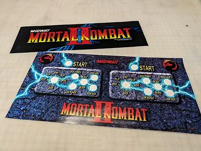 Mortal Kombat II Arcade Control Panel Overlay MK2 CPO Midway / TRANSLITE MARQUEE • $49.99