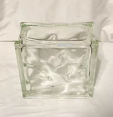 Vintage Glass Building Block Clear Glass Fish Bowl Aquarium Betta Vase • $19.95