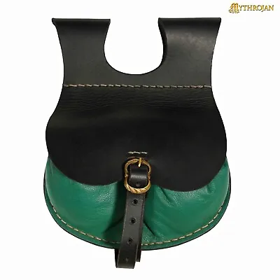 Medieval Leather Belt Pouch With Buckle Loop SCA LARP Cosplay Renaissance Bag • $27.99