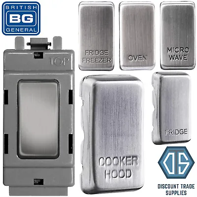 £1.99 • Buy BG Brushed Steel Satin 20 Amp Double Pole Custom Labelled Grid Appliance Switch