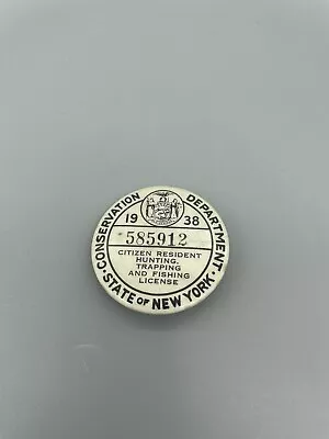 1938 New York State Hunting Fishing And Trapping License  • $2.89