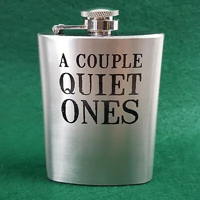 Stainless Steel Flask St. Patricks Day Couple Quiet Ones 4 Oz Luck Irish Whiskey • $0.99