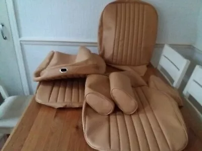 Mgb Roadster SEAT Covers In BISCUIT Vinyl + Headrest Covers.. Fits 1970 To 1981 • $304.62