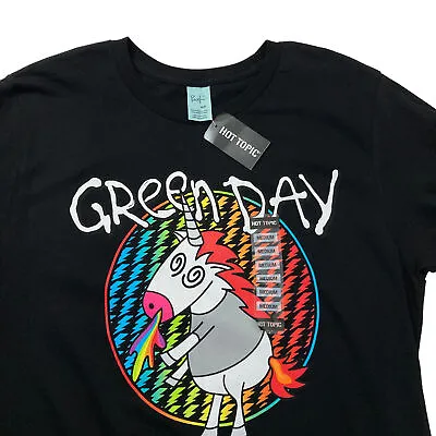 £20.52 • Buy Hot Topic Pacific Womens Band T-Shirt Green Day Sz M Rainbow Unicorn Black