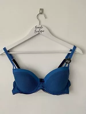 Marks & Spencer Balcony Bra Blue Sizes Available 34B 32C Geo Mesh • £4.50