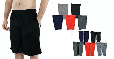 5 Pack Men's Gym Shorts Active Athletic Short Mesh With Drawstring 2 Pockets • $32.99