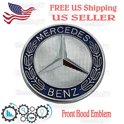 Front Hood Emblem Star For Mercedes-Benz Laurel Wreath Badge A GL GLC GLE Class • $27.95