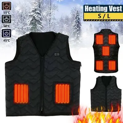 Electric Vest Heated Cloth Jacket USB Warm Up Heating Pad Body Warmer Women BRv • £24.99