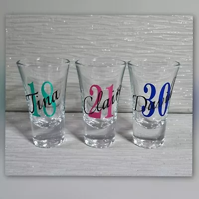 £3.25 • Buy Personalised Shot Glass, 18th, 21st, 30th Birthday Gift, Personalised Gift, Name