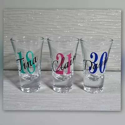 Personalised Shot Glass 18th 21st 30th Birthday Gift Personalised Gift Name • £3.75