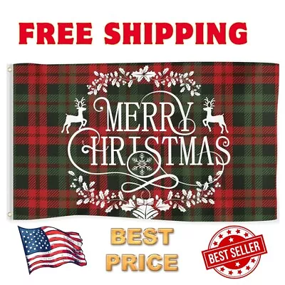 Merry Christmas Flag 3X5 Ft Banner Decorations Double Printed Yard Signs • $18.99