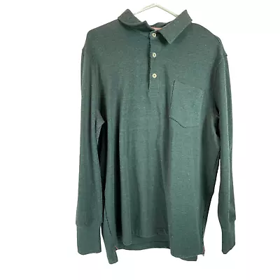 The Normal Brand Long Sleeve Polo Shirt Sz L Mens Pocket Heather Cotton • $24.99