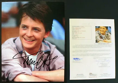 MICHAEL J. FOX SIGNED Huge 11x14 BACK TO THE FUTURE Autograph Photo JSA LETTER! • $450