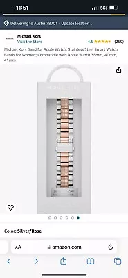 Michael Kors Stainless Steel Two Tone Apple Band 38mm/40mm/41mm • $95