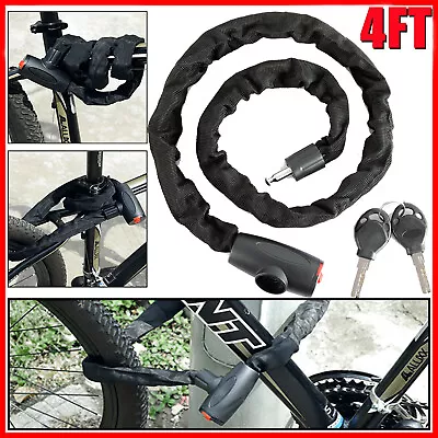 Anti-theft Lock Electric Scooter Motorcycle Mountain Bike Chain Locks With Key  • $13.55