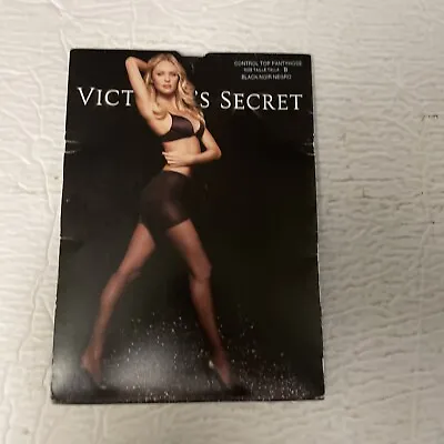 Victoria’s Secret Control Top Pantyhose Sexy Supermodel Legs Size B Black • $12.99