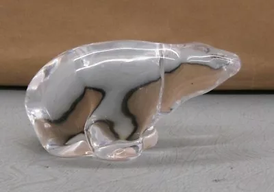 Lovely Vintage Hadeland Norway Glass Clear Polar Bear Paperweight Figurine SU610 • £30