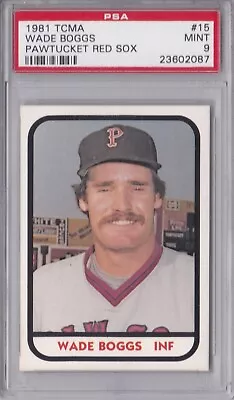 1981 TCMA Wade Boggs Rookie Card - RC - Pawtucket Red Sox - MLB HOF - PSA 9 !!! • $99