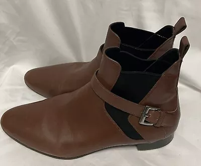 Miu Miu Women’s Boots Booties Brown Leather Chelsea Side Buckle 42 • $110