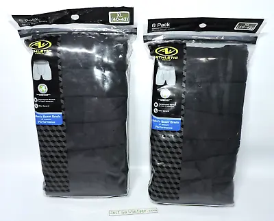 12 PAIR Mens XL Boxer Briefs Black Athletic Works Underwear 2 - 6 Packs NEW NIP • $31.95