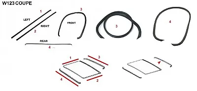 FIT FOR Mercedes Benz W123 COUPE Sunroof MOONROOF Seal Gasket Set 4 PCS • $56.05