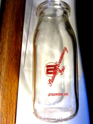 $12.95 • Buy STAUNTON CREAMERY INC. STAUNTON. VA. HALF PINT MILK BOTTLE Very Good Condition