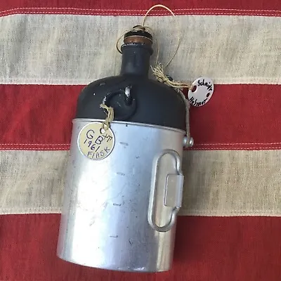 1961 Vintage Swiss Army Flask Canteen GB61 W/ Cork & Cup Cold War Military • $29.95