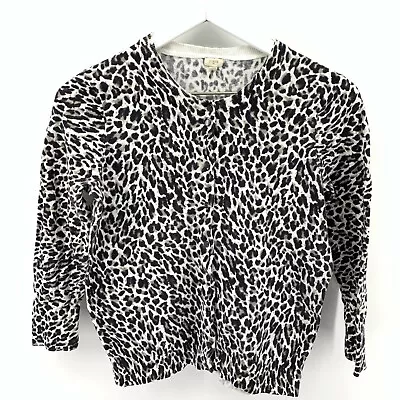 J.Crew Factory Women's S Leopard Cheetah Print Button Down Sweater Cardigan   • $6