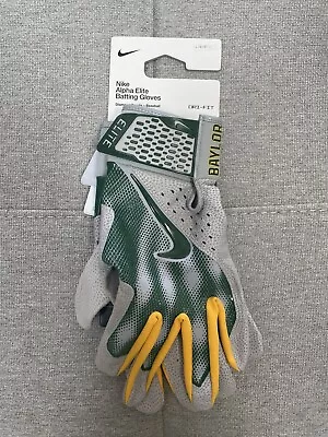 Nike Baseball Alpha Elite Batting Gloves Size L NEW Baylor • $35