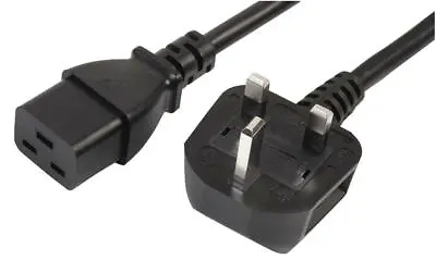 Uk Plug To Iec C19 Power Lead 16a 5m Black Power Cable For Pro Elec • £24.22