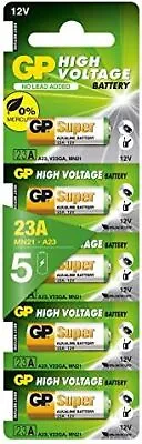 GP Super 23A 12V High Voltage Alkaline Battery (Pack Of 5) • £6.75