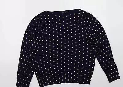 £3.50 • Buy M&Co Womens Blue Polka Dot Cotton Basic T-Shirt Size 16 Round Neck