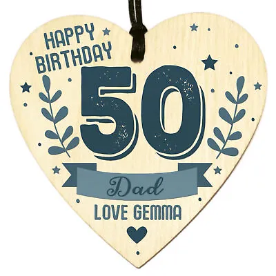 Personalised Any Age 50th Birthday Gift Dad Grandad Uncle Friends Wooden Plaque • £3.99