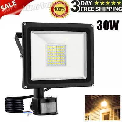 30W LED Flood Light PIR Motion Sensor Outdoor Security Garden Lamp Warm White • $9.99