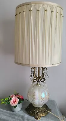 Vintage EF&EF Industries Iridiscent Table Lamp Glass Prisms & 3-way Lights 1972 • $87.79