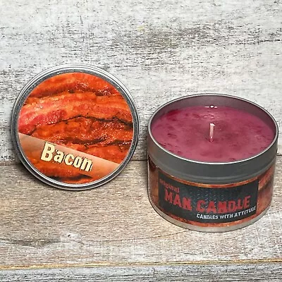 Original Man Candle Bacon Scented Candle With Attitude Tin 3  Brand New • $10.50