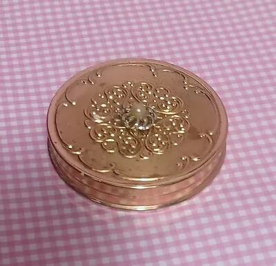 Vintage Max Factor Creme Puff Gold Tone Metal Mirror Round Compact • $20