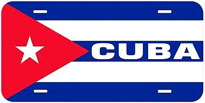 Cuba Flag With Country Name Novelty Car Tag License Plate • £16.96