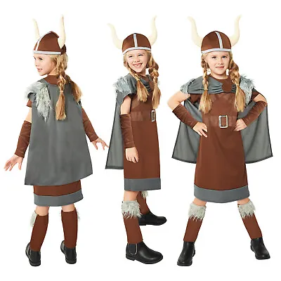 Child Girls Viking Warrior Queen Fancy Dress Costume Childs World Book Day Saxon • £21.99