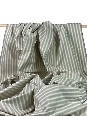 Vintage French Taupe Ticking Mattress Pillow Woven Stripe Unused Condition 3.65m • $140