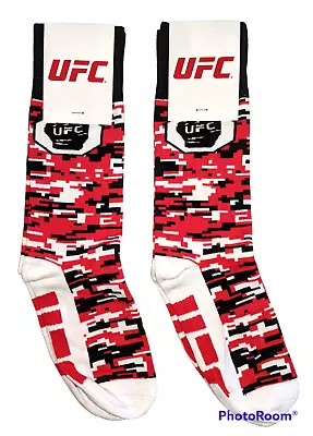 UFC Custom Socks Digital Camo MMA Ultimate Fighter OSFM Set Of 2 Pair Red Black • $22