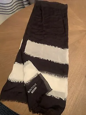 Moschino Boutique Made In Italy Silk Black & White Eyelash Scarf • $79.95