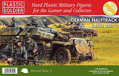 Plastic Soldier 1:72 WWII GERMAN HALFTRACK SDKFZ 251/C Scale PSC WW2V20003 • £23.72