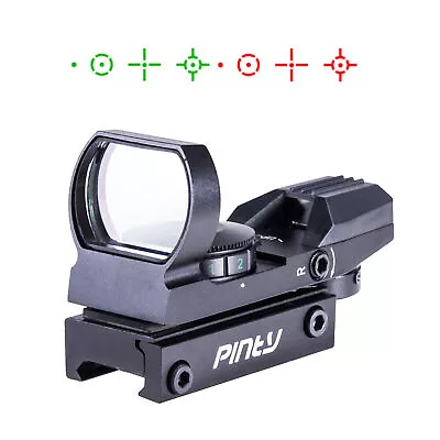 Pinty Red Green Dot Sight Tactical Scope With 4 Reticle Reflex & Mount • $19.99