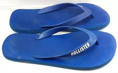 Mens HOLLISTER Blue Soft Thick Insole Beach Flip Flop Sandals : Fit UK Size 10 • £8.99