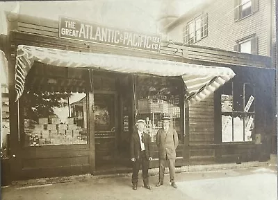 C.1910 Original Photo A&P Grocery Store Great Atlantic & Pacific Tea Co. Maine ? • $249.99