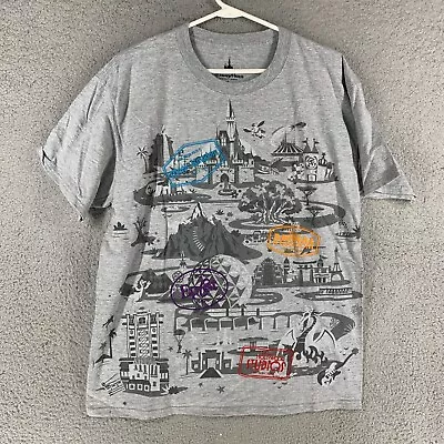 Disney Parks Shirt Mens L All Over Print Epcot Magic Kingdom Hollywood Studios • $16.19