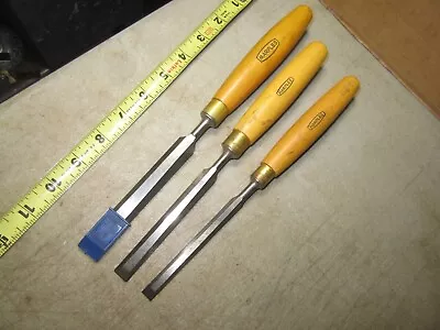 3 Vintage Marples Chisels Barely Used Has Stains On The Exposed Metal Good Tools • $23.99